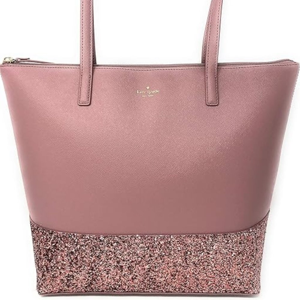 Beautiful Kate Spade Penny Greta Court Large Glitter Tote With Free Gift Inside!